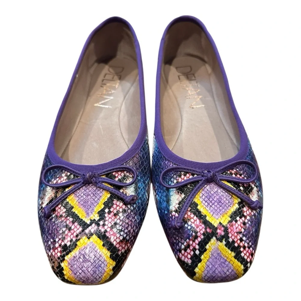 Deltan Vibrant Multicolor faux Snakeskin Loafers NWOT - Picture 2 of 5